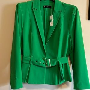 Brand New size 14 Green New York & Company blazer with belt and one button.